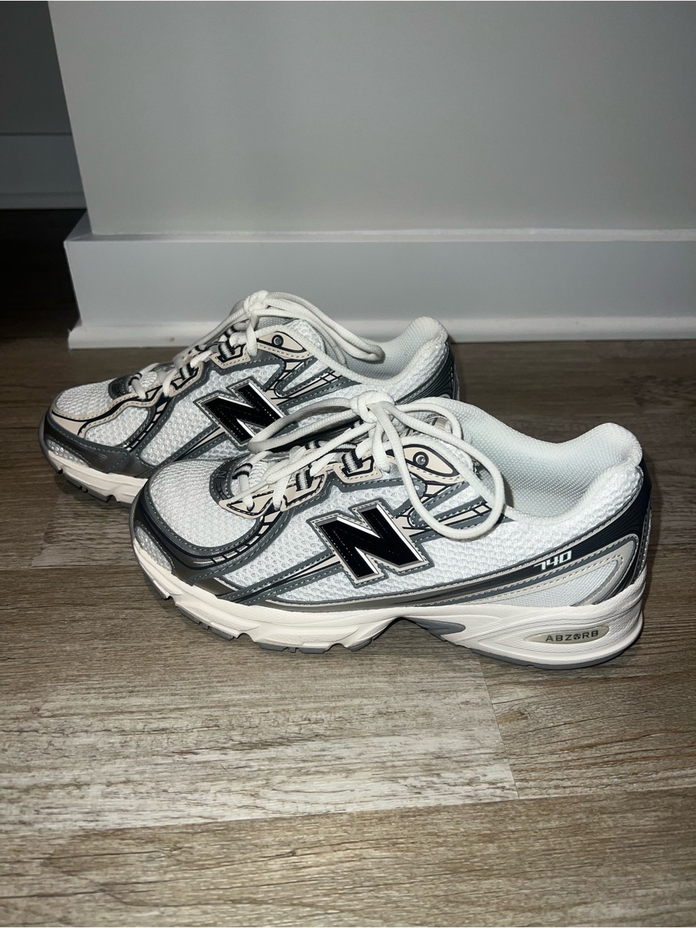 Women’s New Balance Metallic Silver  and Beige Women's 740 Abzorb Sneakers